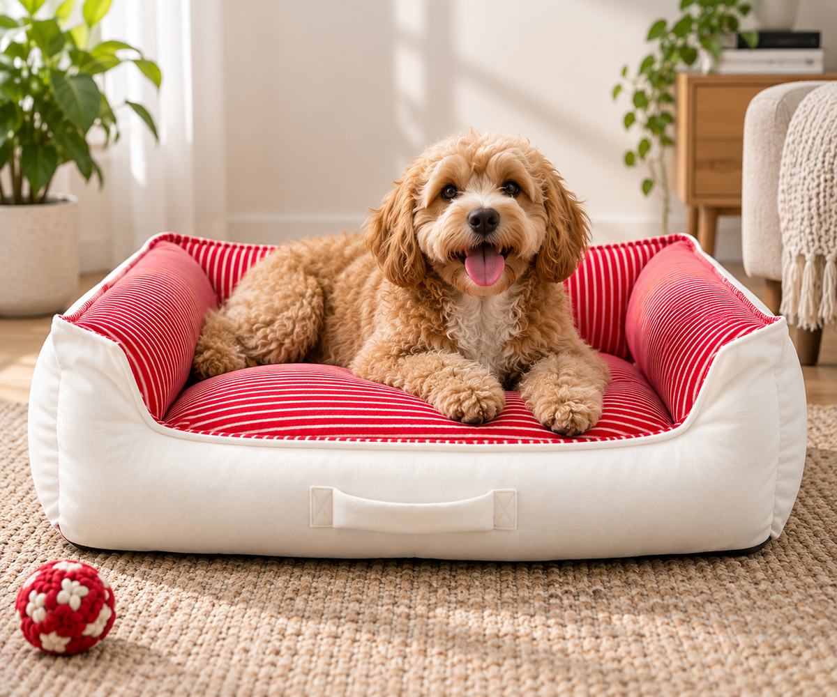 NOOMi Premium Velvet Pet Bed for Dogs & Cats – Soft, Cozy, Washable & Anti-Skid