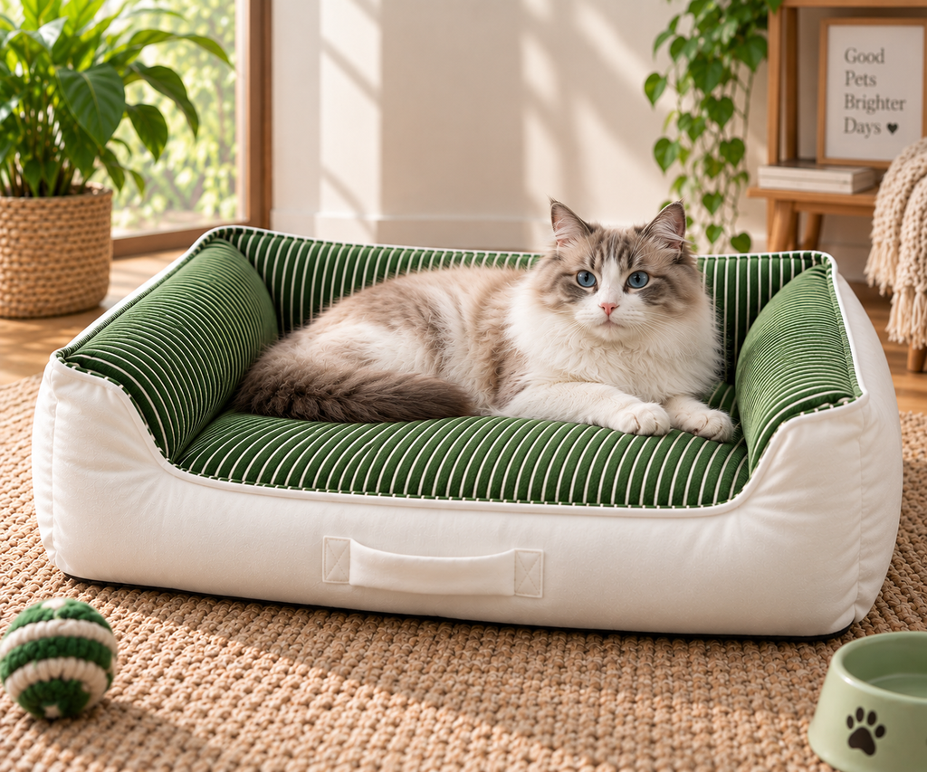NOOMi Premium Velvet Pet Bed for Dogs & Cats – Soft, Cozy, Washable & Anti-Skid