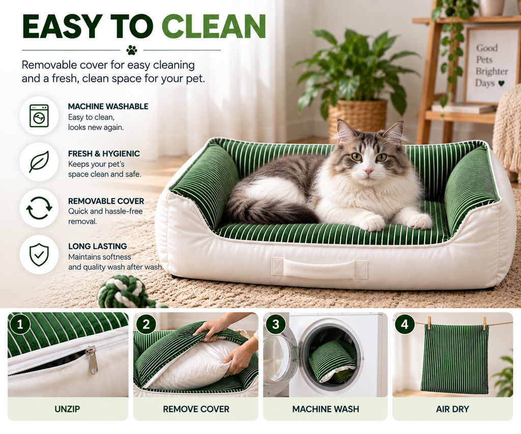 NOOMi Premium Velvet Pet Bed for Dogs & Cats – Soft, Cozy, Washable & Anti-Skid