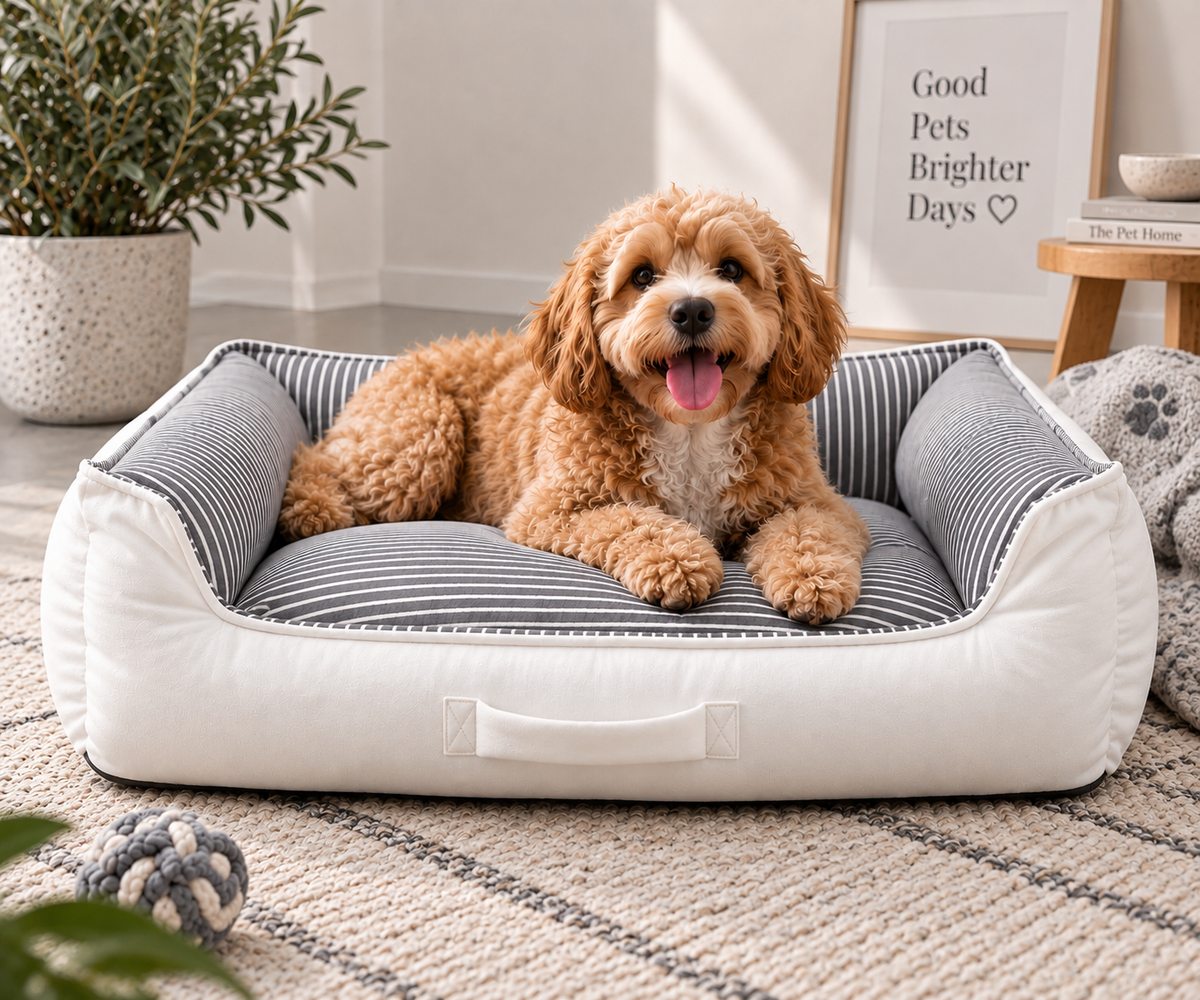 NOOMi Premium Velvet Pet Bed for Dogs & Cats – Soft, Cozy, Washable & Anti-Skid