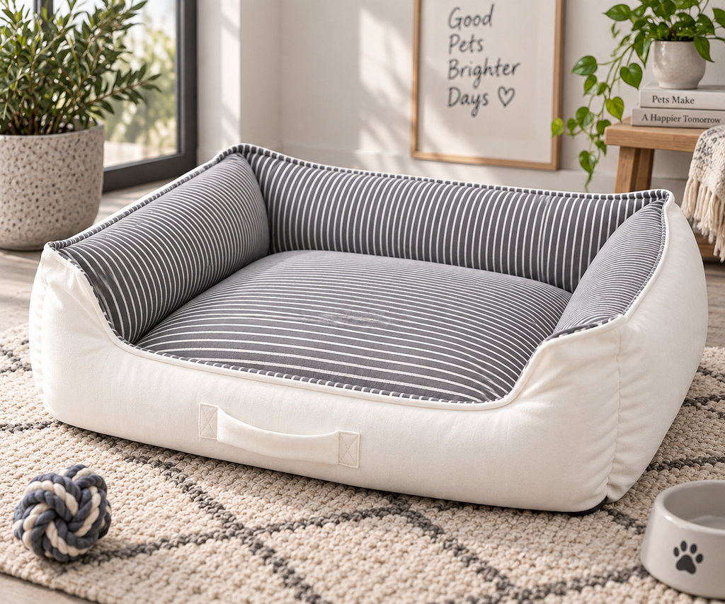 NOOMi Premium Velvet Pet Bed for Dogs & Cats – Soft, Cozy, Washable & Anti-Skid