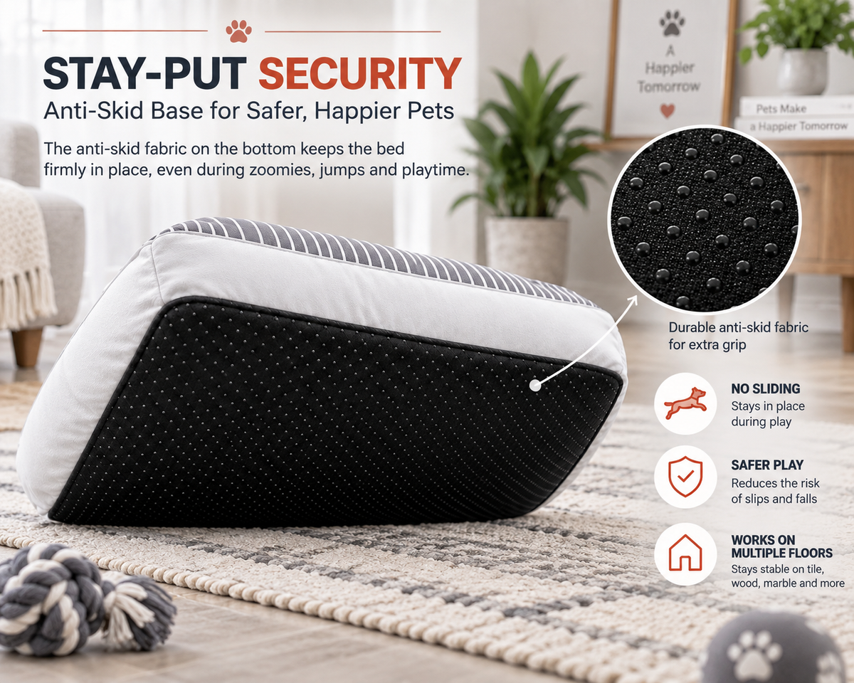 NOOMi Premium Velvet Pet Bed for Dogs & Cats – Soft, Cozy, Washable & Anti-Skid