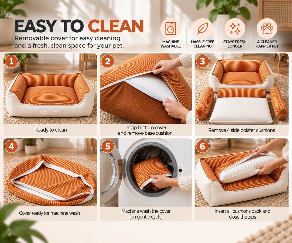 NOOMi Premium Velvet Pet Bed for Dogs & Cats – Soft, Cozy, Washable & Anti-Skid