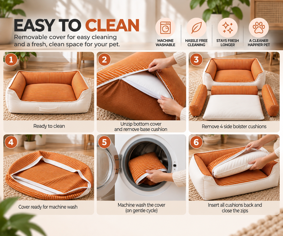 NOOMi Premium Velvet Pet Bed for Dogs & Cats – Soft, Cozy, Washable & Anti-Skid