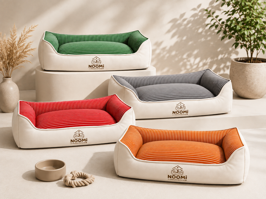 NOOMi Premium Velvet Pet Bed for Dogs & Cats – Soft, Cozy, Washable & Anti-Skid
